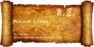 Matzek Erika névjegykártya