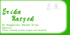 erika matzek business card